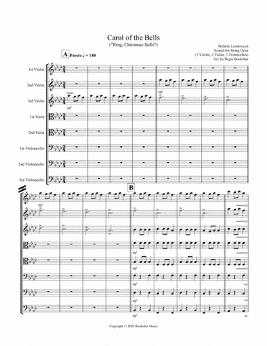 Carol of the Bells (F min) (String Octet - 3 Violin, 2 Viola, 3 Cello) (arr. Regis Bookshar)