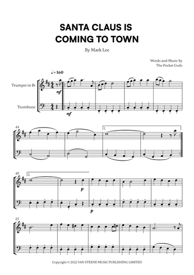 Santa Claus Is Coming To Town (arr. Cadenza Editions)