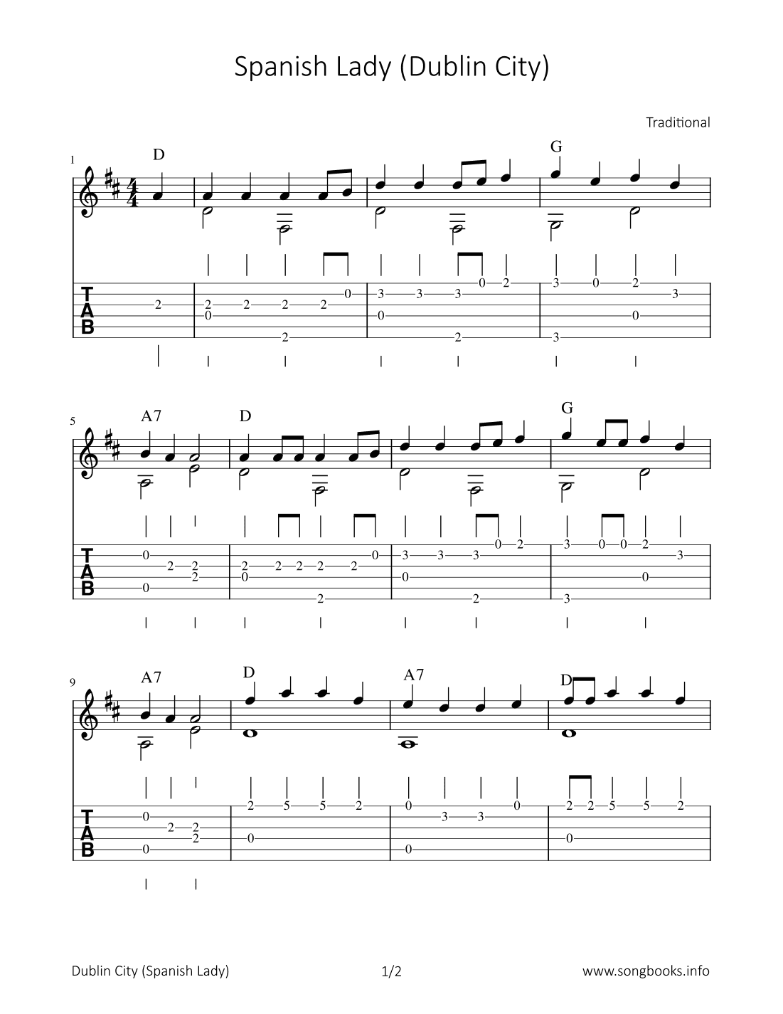 Spanish Lady (Dublin City) (arr. Bettina Schipp)