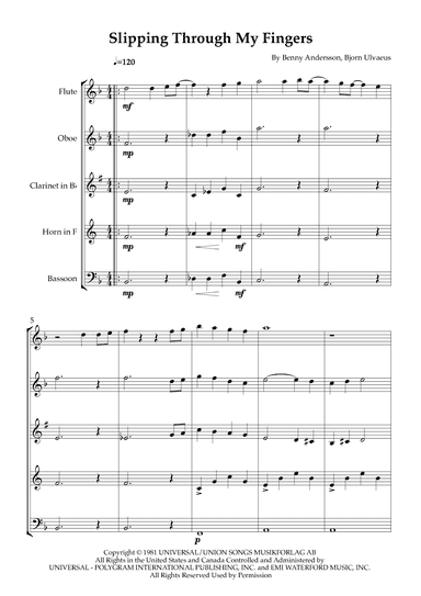 Slipping Through My Fingers (arr. Karen Gueiros)