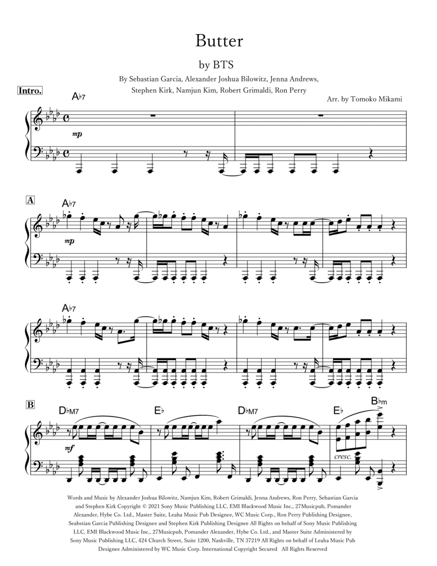 Butter (arr. Tomoko Mikami)