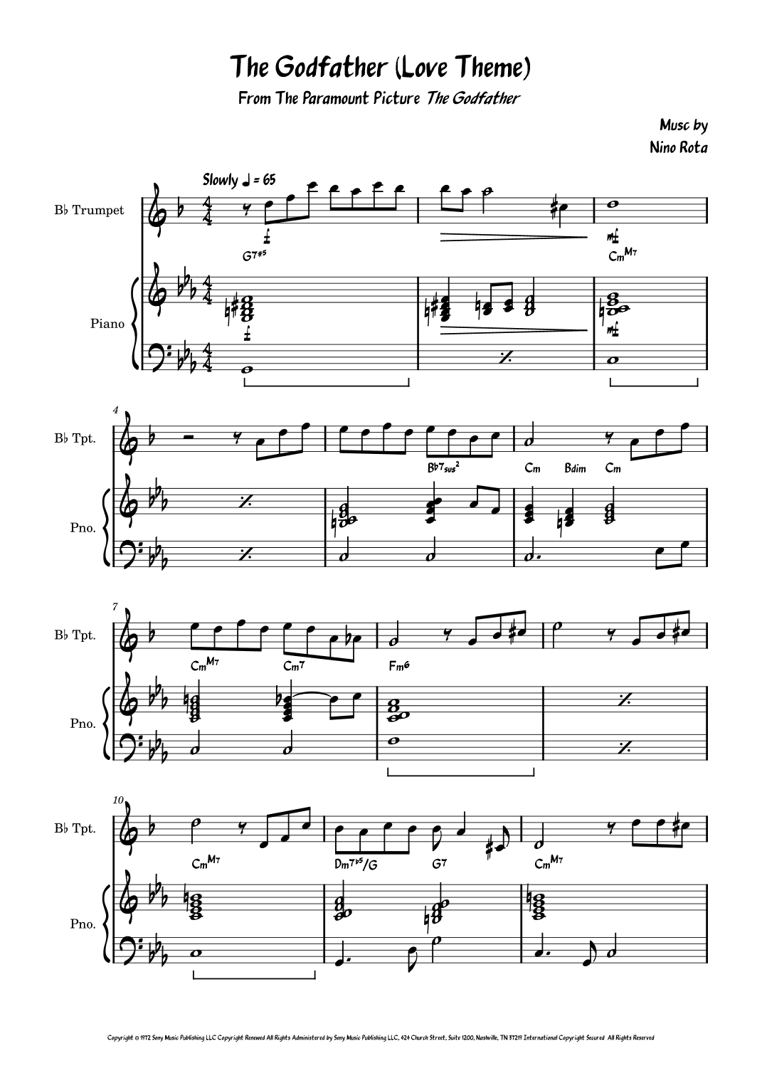 The Godfather (love Theme) (arr. David Lartey)