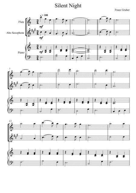 Franz Gruber - Silent Night (Flute and Alto Saxophone Duet) (arr. André Laitano)