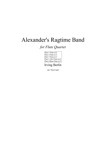 Alexander's Ragtime Band (arr. Tim)