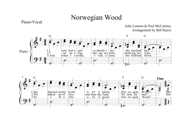 Norwegian Wood (this Bird Has Flown) (arr. Bill Hayes)