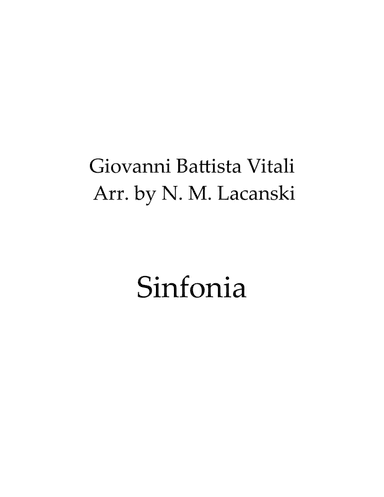 Sinfonia (arr. Nick Lacanski)