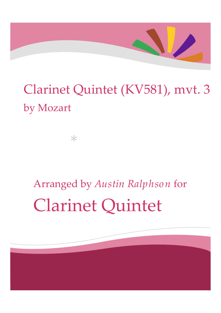 Mozart Clarinet Quintet KV581 (3rd movement) - clarinet quintet (arr. Austin Ralphson)