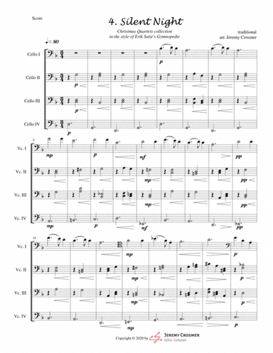 Silent Night CELLO Quartet - ADVANCED (arr. Jeremy Crosmer)