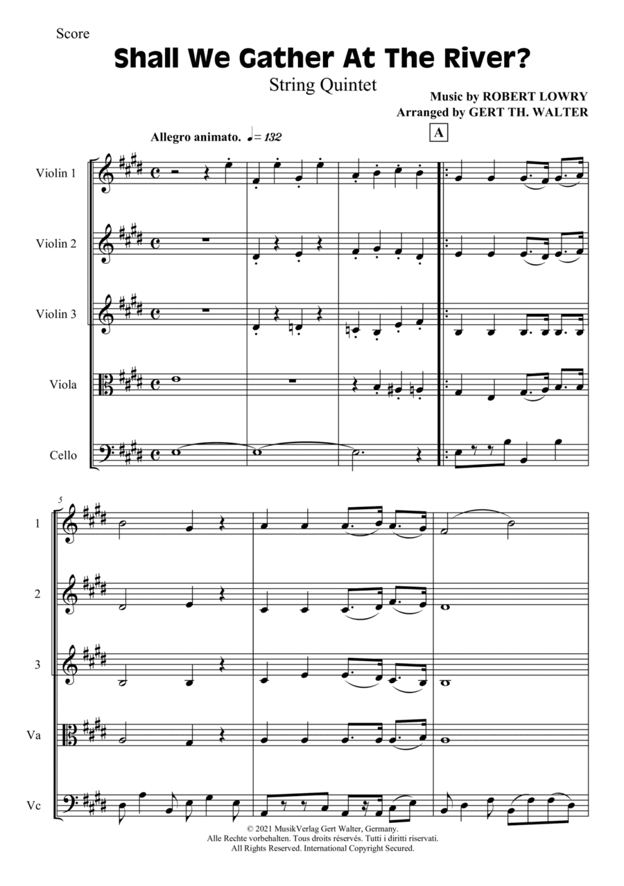 Shall We Gather At The River (arr. Gert Th. Walter)
