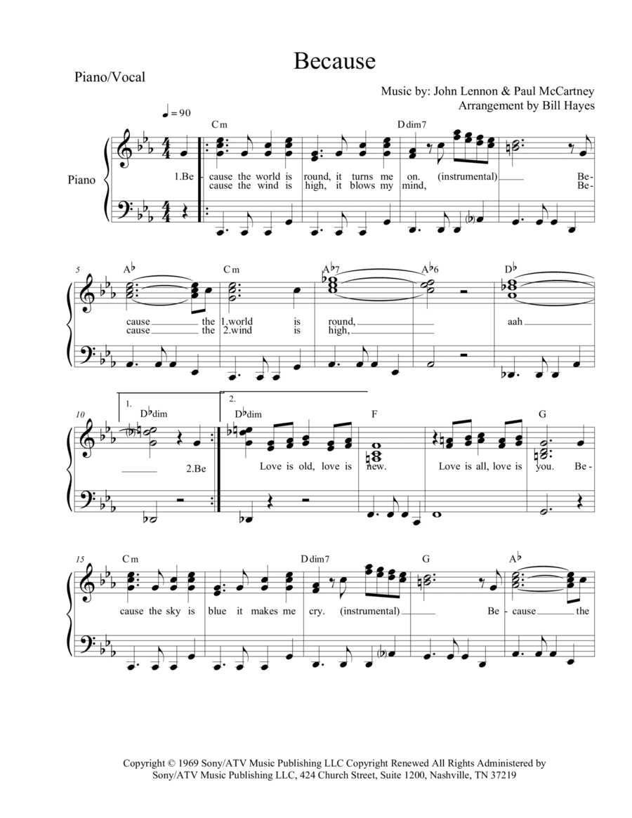 Because (arr. Bill Hayes)