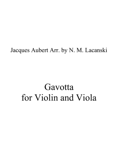 Gavotta for Violin and Viola (arr. Nick Lacanski)