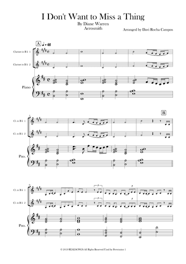 I Don't Want To Miss A Thing (arr. Davi Rocha Campos)