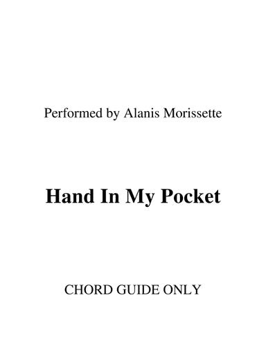Hand In My Pocket (arr. RWM)