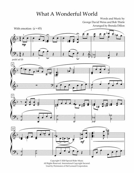 What A Wonderful World (arr. Brenda Dillon)