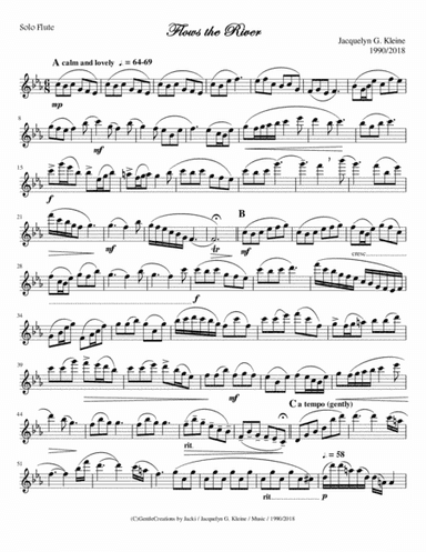 "Flows the River" for Solo Flute