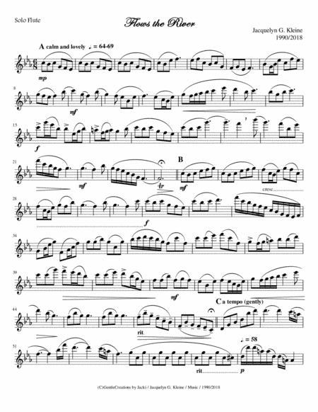 "Flows the River" for Solo Flute