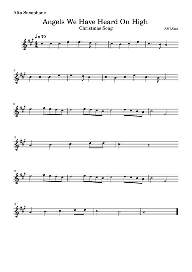 Angels We Have Heard On High Sax Duet (arr. SMLStar)
