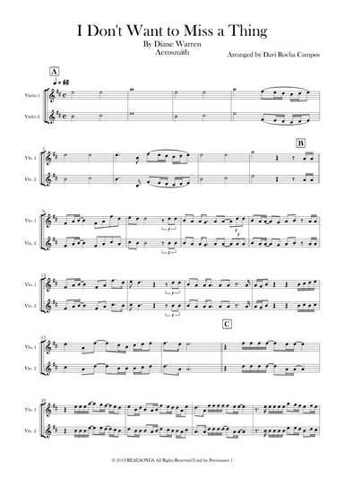 I Don't Want To Miss A Thing (arr. Davi Rocha Campos)