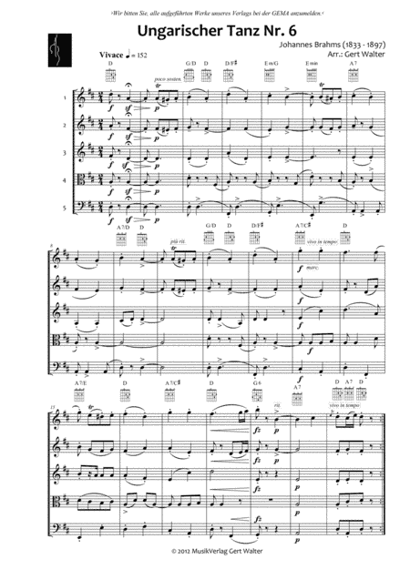 Hungarian Dance No. 6 (arr. Gert Th. Walter)