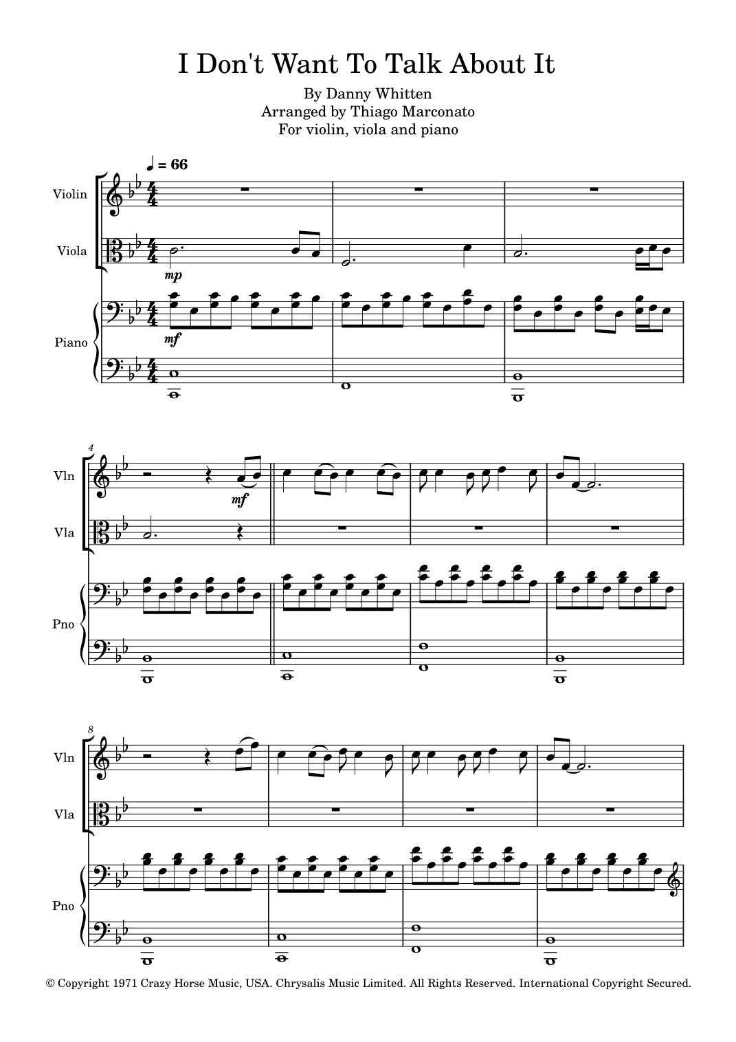I Don't Want To Talk About It (arr. Thiago Marconato)