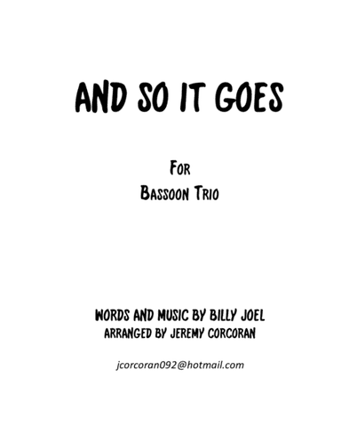 And So It Goes (arr. Jeremy Corcoran)