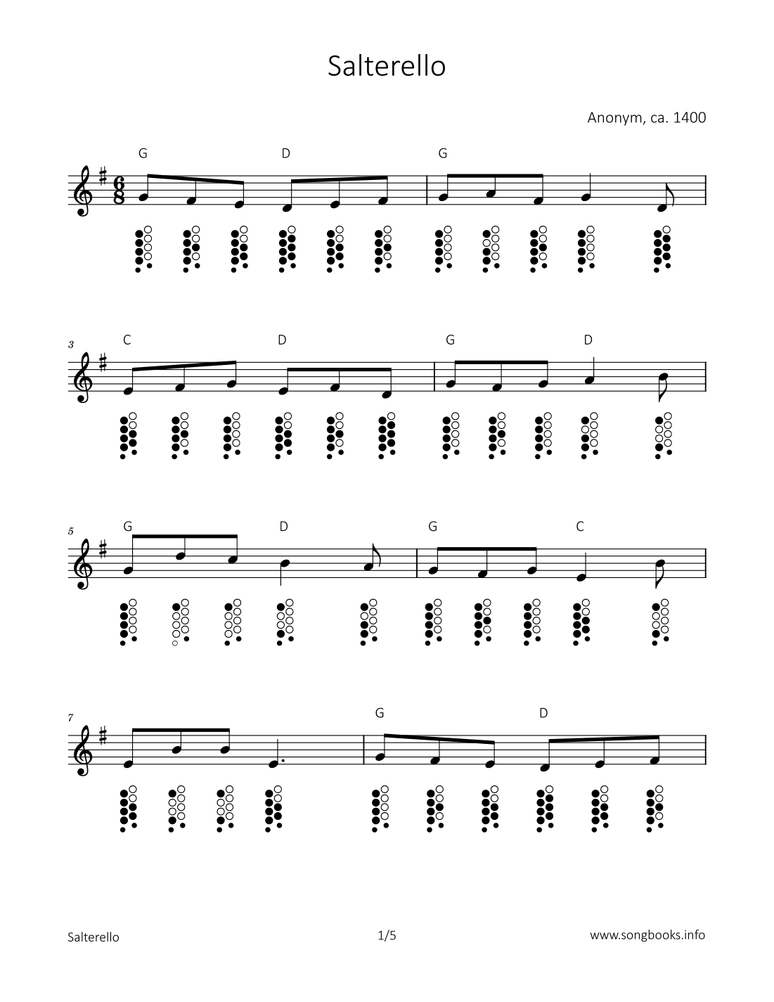Salterello (arr. songbooks.info)