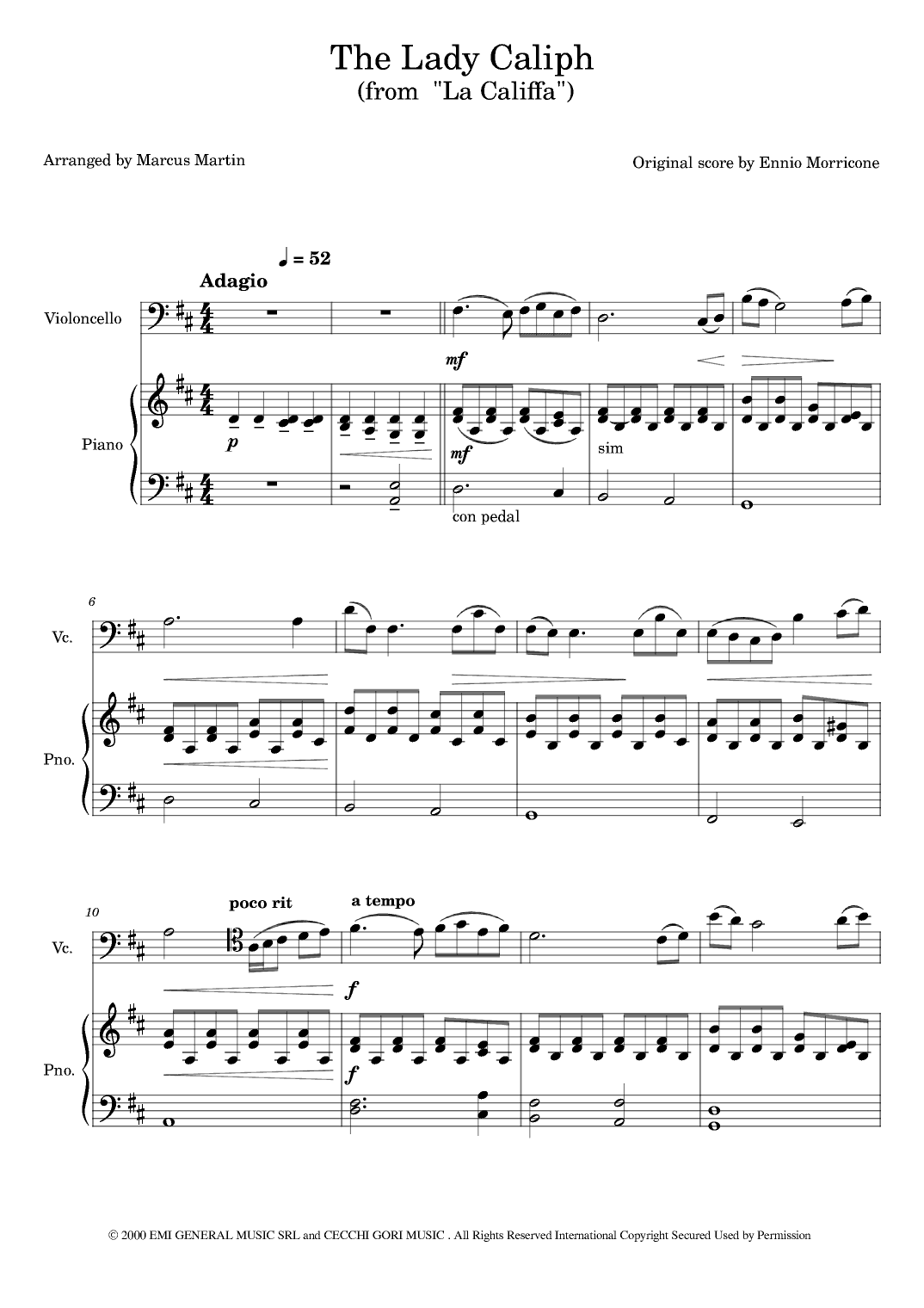 La Califfa (arr. Marcus Martin)