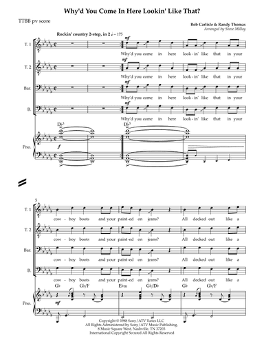 Why'd You Come In Here Lookin' Like That (arr. Steve Milloy)