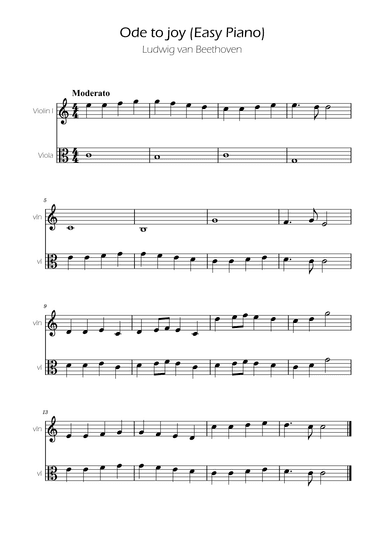 Ode To Joy - Easy Cello and Viola Duet (arr. Ygor Nunes)