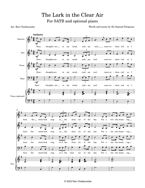 The Lark in the Clear Air (arr. Ren Challacombe)