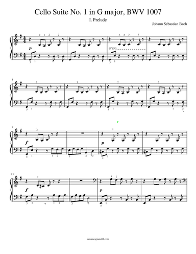 Prelude Cello Suite No. 1 (arr. VeronicaPiano88)