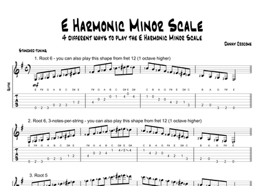 E Harmonic Minor Scale (4 Ways to Play)