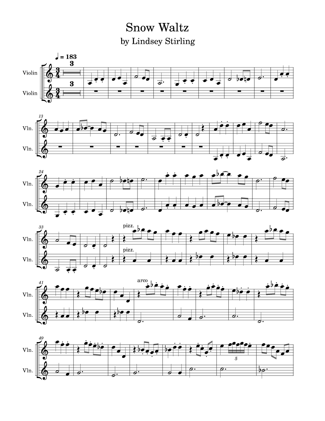Snow Waltz (arr. Anya Alston)