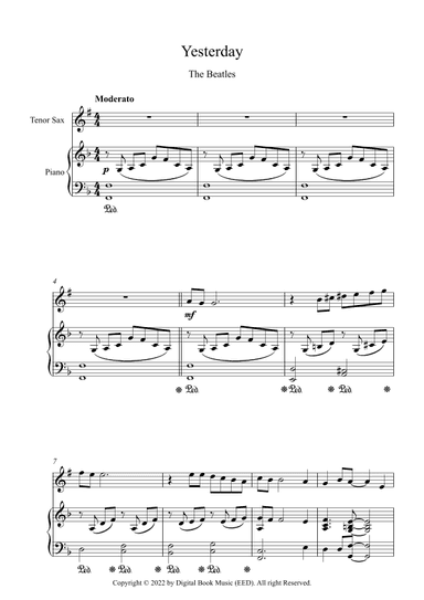 Yesterday (arr. Digital Book Music)