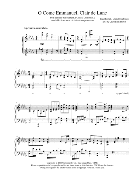 O Come Emmanuel / Clair de Lune (arr. Christine Brown)