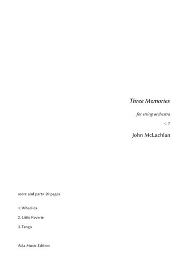 Three Memories for string orchestra