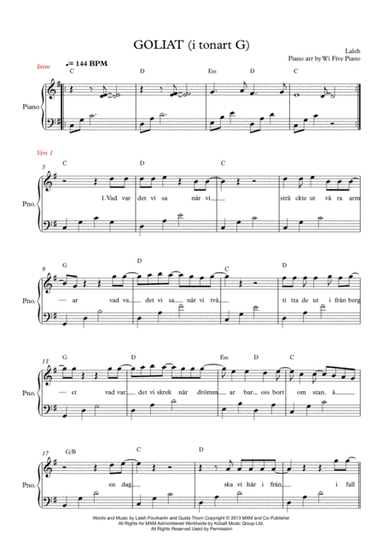 Goliat (arr. Wi Five Piano)