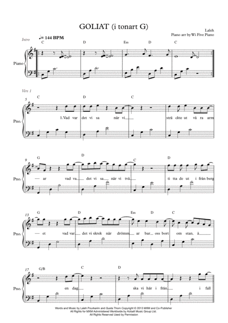 Goliat (arr. Wi Five Piano)