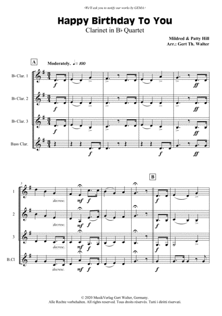 Happy Birthday To You (arr. Gert Th. Walter)