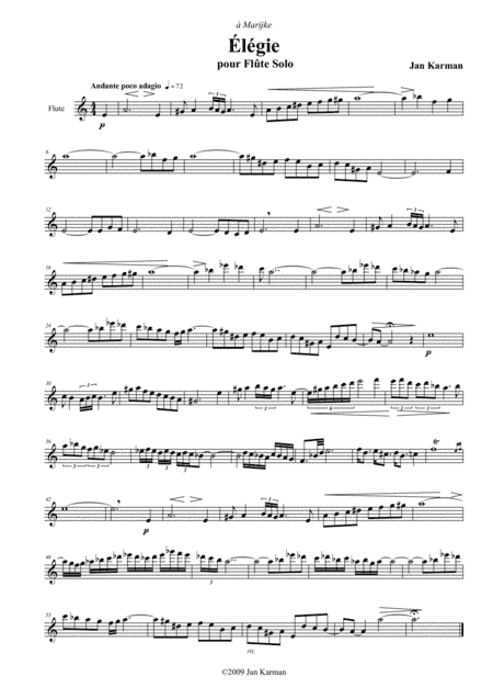 Élégie for Flute Solo