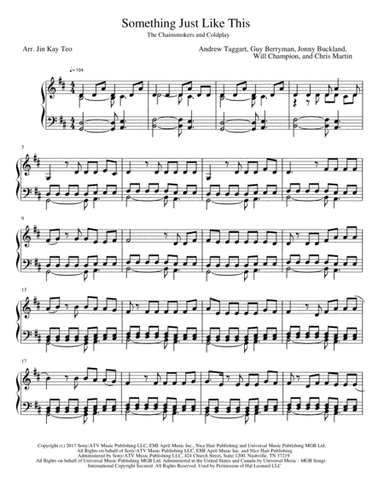 Something Just Like This (arr. Jin Kay Teo)