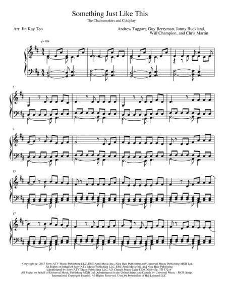 Something Just Like This (arr. Jin Kay Teo)