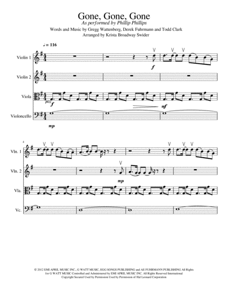 Gone, Gone, Gone (arr. Krista Broadway Swider)