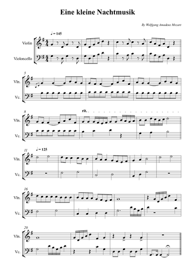 Eine kleine Nachtmusik (Easy) (arr. Wesley S. SIlva)
