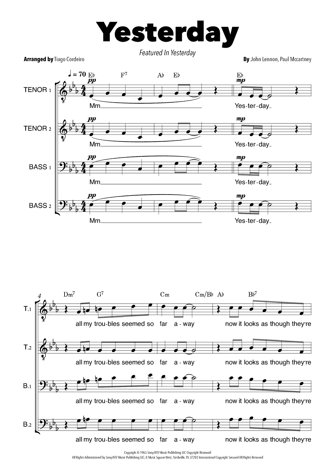Yesterday (arr. Tiago Cordeiro)