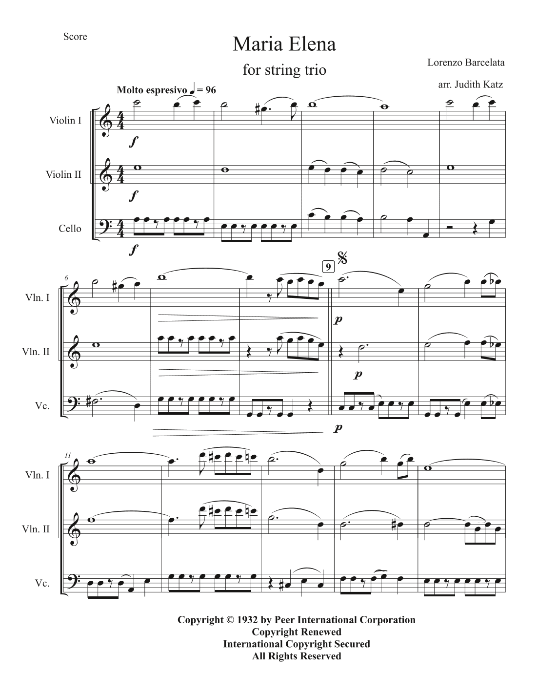 Maria Elena (arr. Judith Katz)