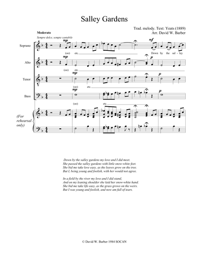 Salley Gardens (arr. David W. Barber)