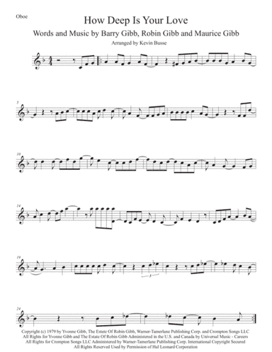 How Deep Is Your Love  from the Motion Picture SATURDAY NIGHT FEVER (arr. Kevin Busse)