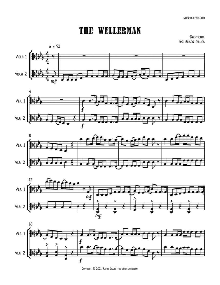 The Wellerman Sea Shanty - Viola Duet (arr. Alison Gillies)