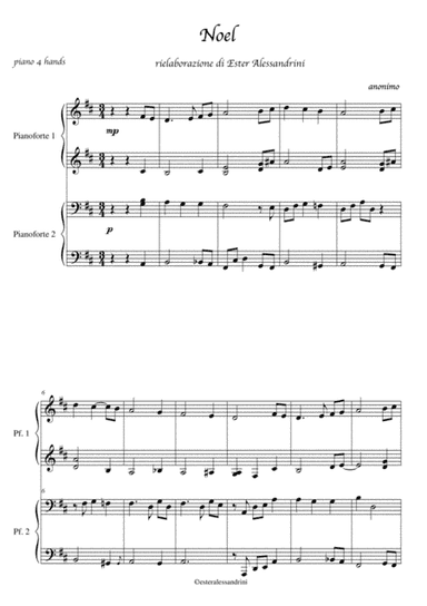 "Noel" Piano 4 hands (arr. Ester Alessandrini)